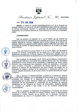 Resolución Jefatural N° 102-2018-AGN/J