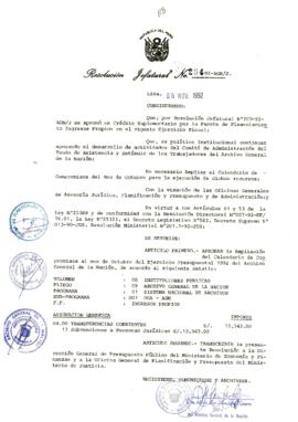 Resolución Jefatural N° 204-1992/AGN/J