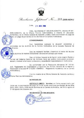 Resolución Jefatural N° 269-2006-AGN/J