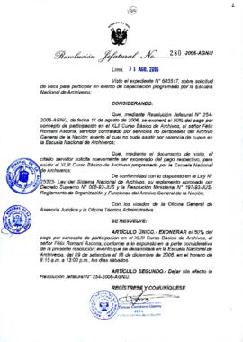 Resolución Jefatural N° 280-2006-AGN/J
