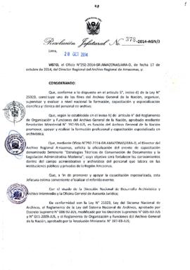 Resolución Jefatural N° 378-2014-AGN/J