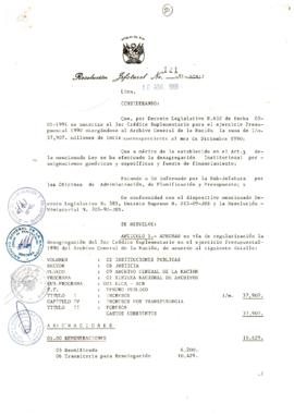 Resolución Jefatural N° 121-1991/AGN/J