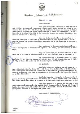 Resolución Jefatural N° 165-1983/AGN/J