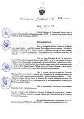 Resolución Jefatural N° 134-1998/AGN/J