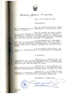 Resolución Jefatural N° 045-1982/AGN/J