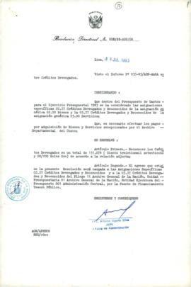 Resolución Directoral N° 057/83-AGN/OA