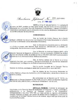 Resolución Jefatural N° 209-2007-AGN/J