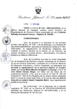 Resolución Jefatural N° 206-2009-AGN/J