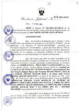 Resolución Jefatural N° 221-2003-AGN/J