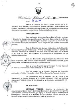 Resolución Jefatural N° 364-2010-AGN/J