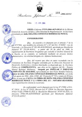Resolución Jefatural N° 181-2004-AGN/J