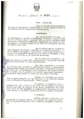 Resolución Jefatural N° 212-1983/AGN/J