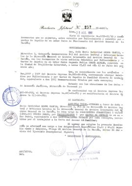 Resolución Jefatural N° 257-1991/AGN/J