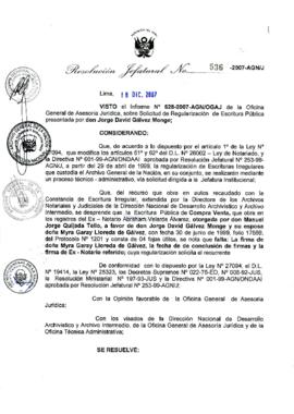 Resolución Jefatural N° 536-2007-AGN/J