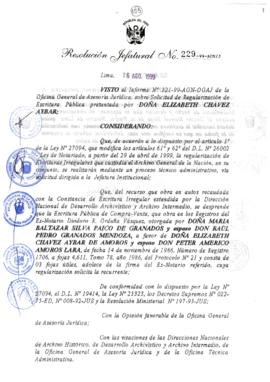 Resolución Jefatural N° 229-1999/AGN/J