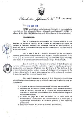 Resolución Jefatural N° 333-2012-AGN/J