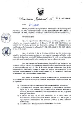 Resolución Jefatural N° 104-2013-AGN/J