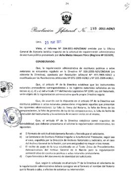 Resolución Jefatural N° 199-2011-AGN/J