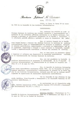Resolución Jefatural N° 022-1993/AGN/J