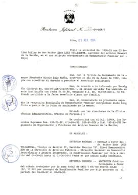 Resolución Jefatural N° 051-1994/AGN/J