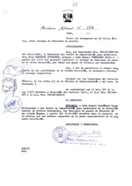 Resolución Jefatural N° 103-1987/AGN/J