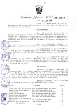 Resolución Jefatural N° 097-1996/AGN/J
