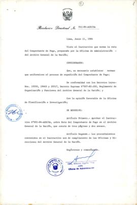 Resolución Directoral N° 41-84-AGN/OA