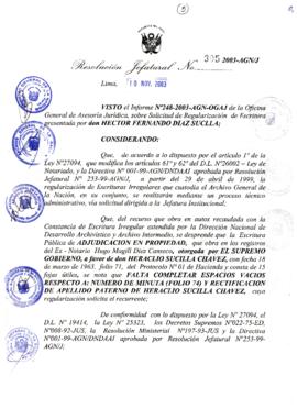 Resolución Jefatural N° 305-2003-AGN/J
