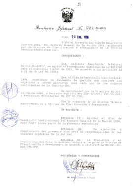 Resolución Jefatural N° 021-1996/AGN/J