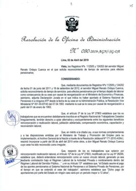Resolución de la Oficina de Administración N° 030-2019-AGN/SG-OA