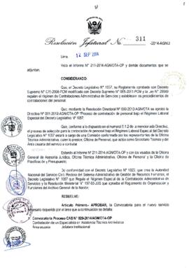 Resolución Jefatural N° 311-2014-AGN/J