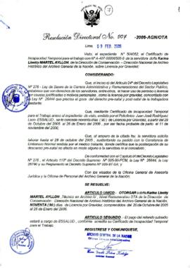 Resolución Directoral N° 007-2006-AGN/OTA