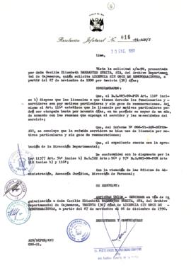 Resolución Jefatural N° 016-1991/AGN/J