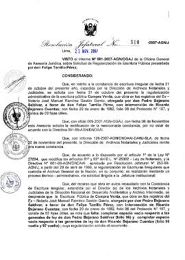 Resolución Jefatural N° 510-2007-AGN/J