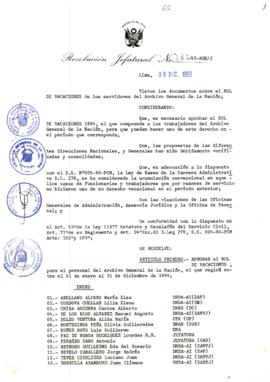 Resolución Jefatural N° 144-1993/AGN/J