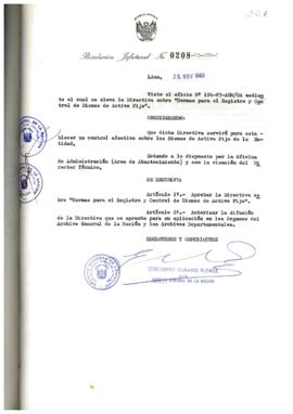 Resolución Jefatural N° 208-1983/AGN/J