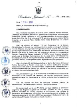 Resolución Jefatural N° 229-2018-AGN/J