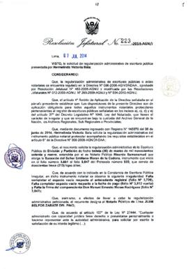 Resolución Jefatural N° 223-2014-AGN/J