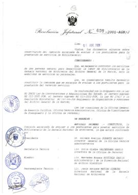 Resolución Jefatural N°098-2001/AGN/J