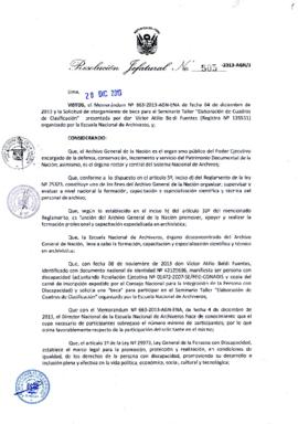 Resolución Jefatural N° 505-2013-AGN/J