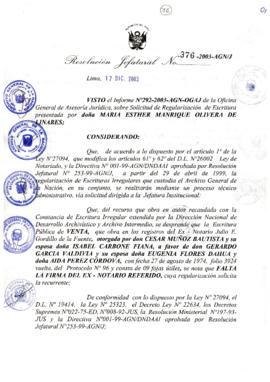 Resolución Jefatural N° 376-2003-AGN/J