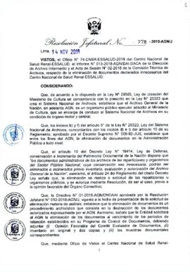 Resolución Jefatural N° 278-2018-AGN/J