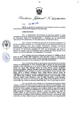 Resolución Jefatural N° 185-2014-AGN/J