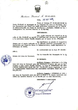 Resolución Directoral N° 83-85-AGN/OA