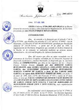 Resolución Jefatural N° 231-2005-AGN/J