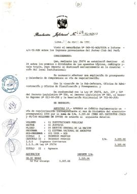 Resolución Jefatural N° 120-1991/AGN/J