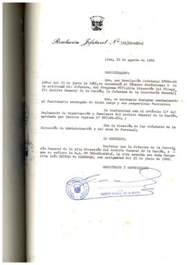 Resolución Jefatural N° 144-1982/AGN/J