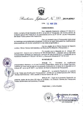 Resolución Jefatural N° 089-2014-AGN/J