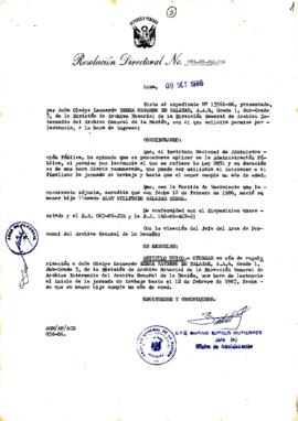 Resolución Directoral N° 88-86-AGN/OA