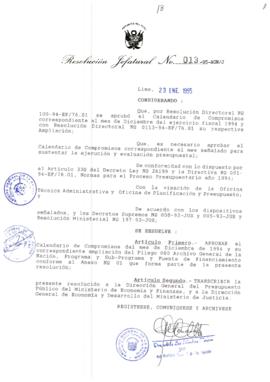 Resolución Jefatural N° 013-1995/AGN/J